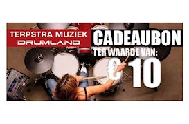 TERPSTRA MUZIEK DRUMLAND - CADEAUBON 10 EURO DRUMS