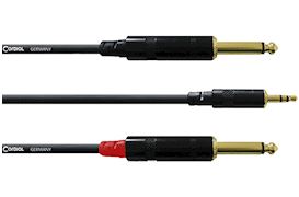 CORDIAL - CFY1.5WPP SPLITTER KABEL - 3.5MM TRS JACK - 2X TS  JACK 1,5M