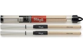 STAGG - SBRU10-WN NYLON BRUSH WOOD HANDLE 100 WIRES