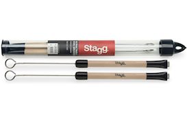 STAGG - SBRU20-WM METAL BRUSH WOOD HANDLE