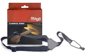 STAGG - SNCL001-BK NYLON GITAARBAND ZWART KLANKGATBEVESTIGING