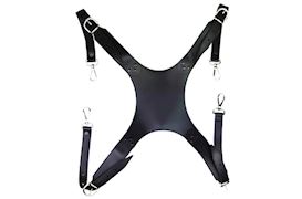 MUZIP - KRUISVEST BASSDRUM ZWART, 4 HAKEN